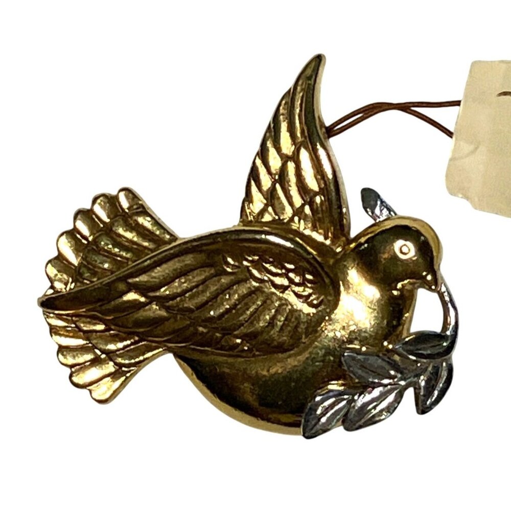 Vatican Library Collection Dove with Olive Branch Pin Brooch